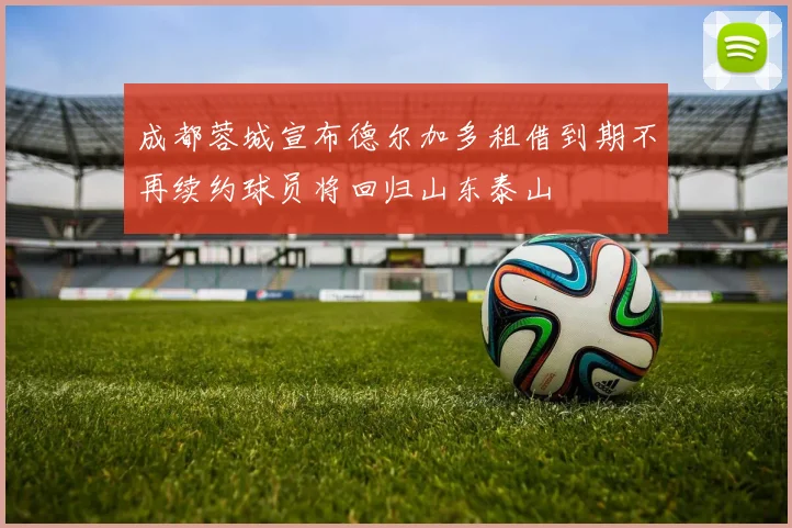 成都蓉城宣布德尔加多租借到期不再续约球员将回归山东泰山