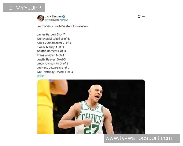 新无眉大侠沃尔什展现全能表现场均15分7板2断命中率超高